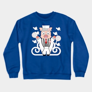 PIGGY WHITE WEDDING: GROOM Crewneck Sweatshirt